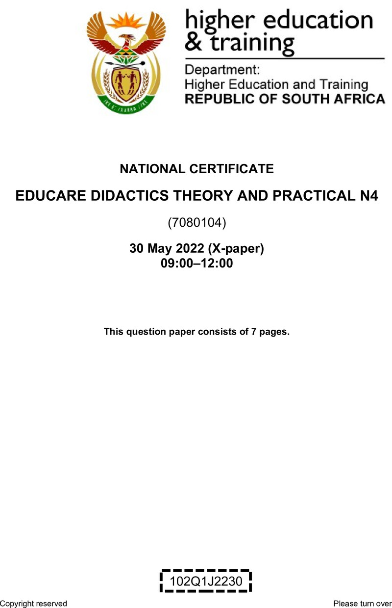 Educare Didactics Theory And Practical N4 June QP 2022