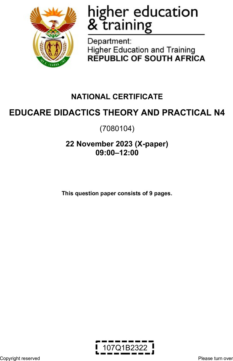 N380 Educare Didactics Theory And Practical N4 QP Nov 2023 preview