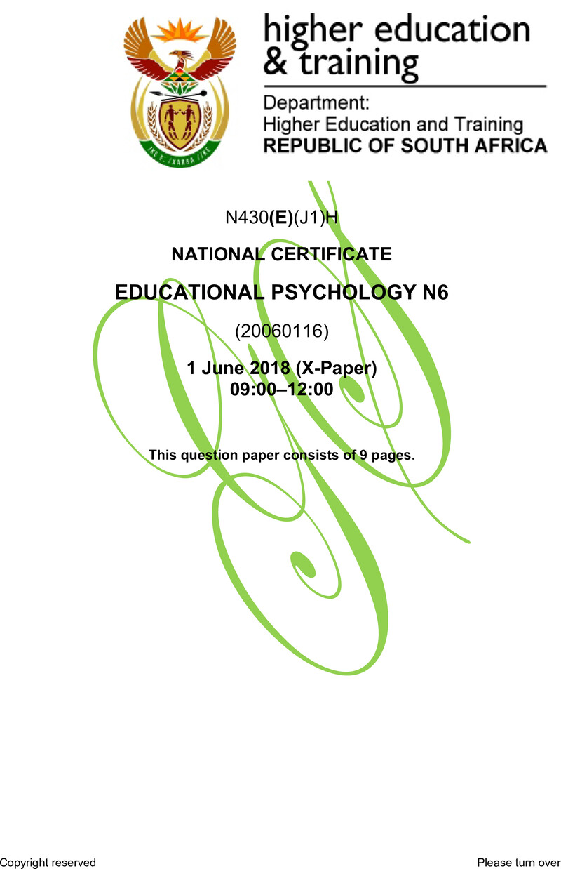 N430 Educational Phychology N6 QP June 2018