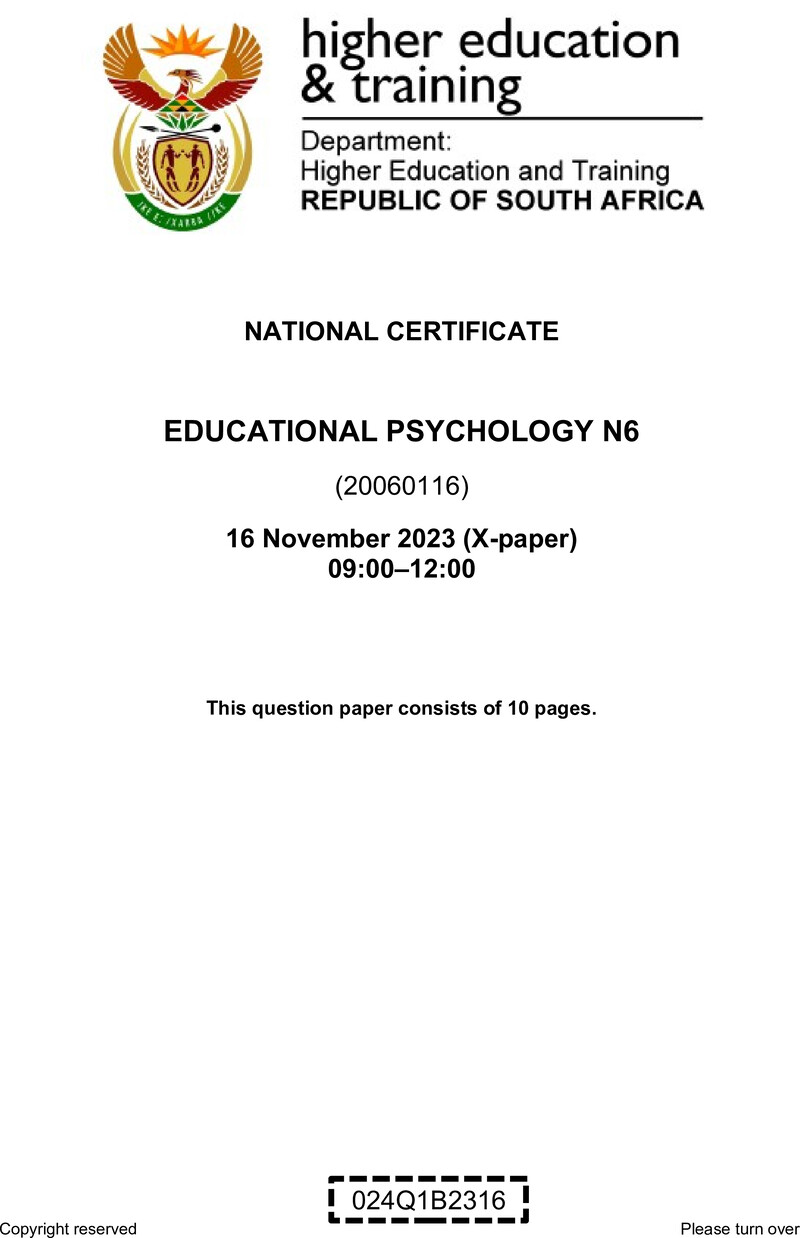 N430 Educational Psychology N6 QP Nov 2023 Final Van Zyl E