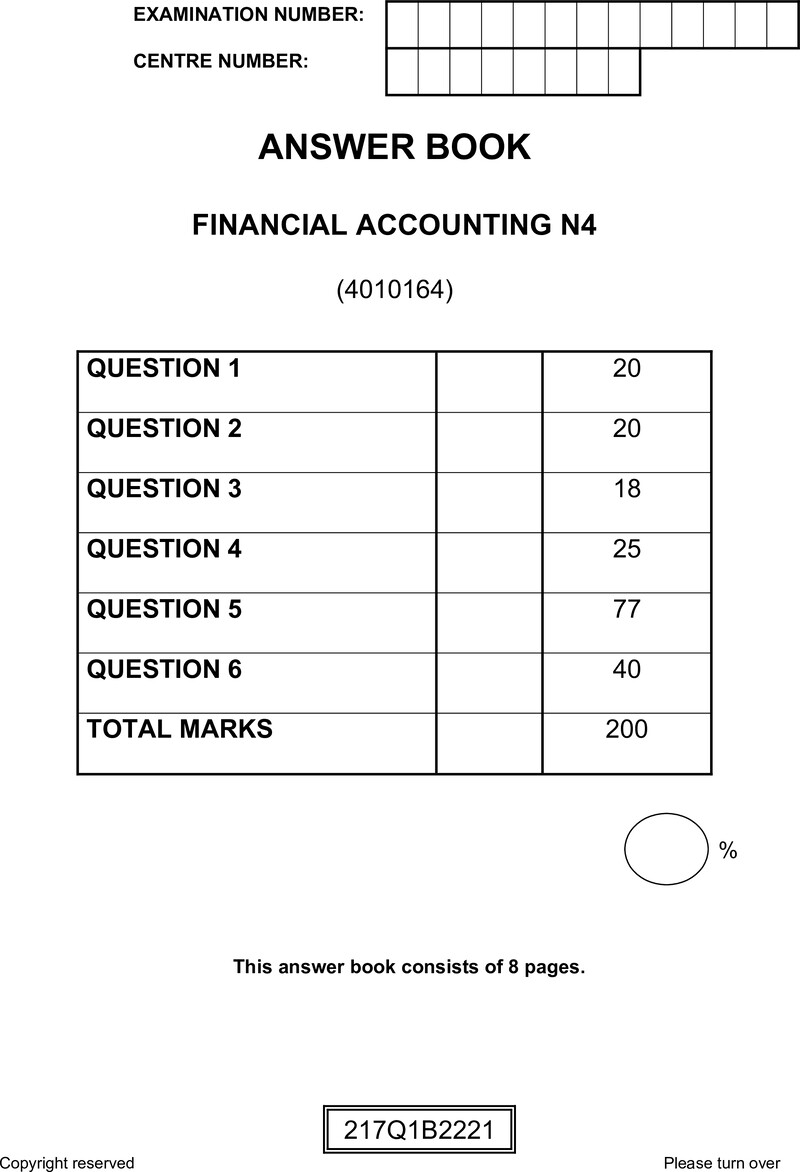 Financial Accounting N4 Answer Book Nov 2022 Edited
