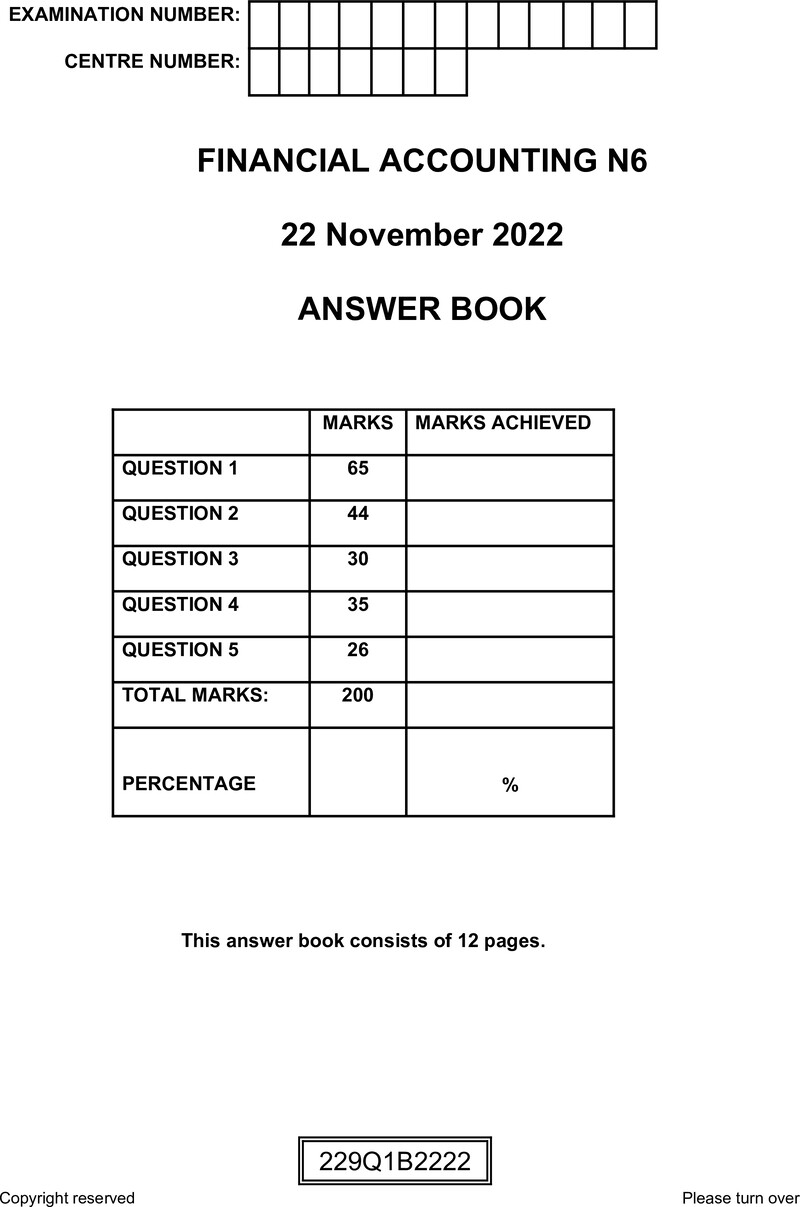 Financial Accounting N6 Answer Book Nov 2022 Edited