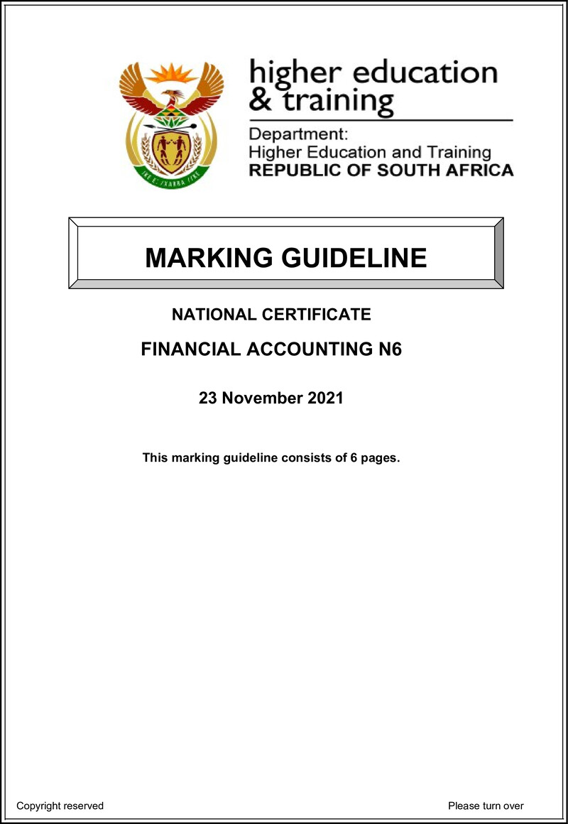 Financial Accounting N6 Memo Nov 2021