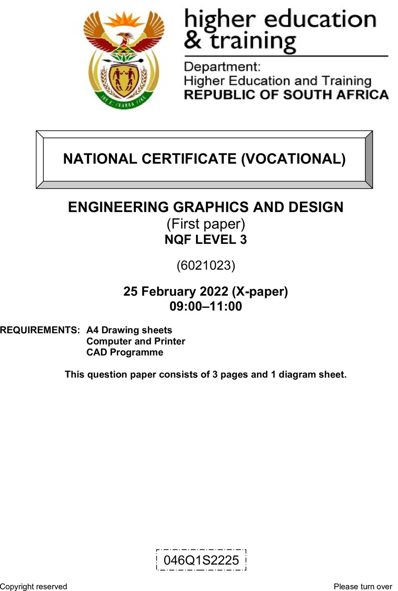 Engineering Graphics And Design L3 P1 QP Supp Feb 2022