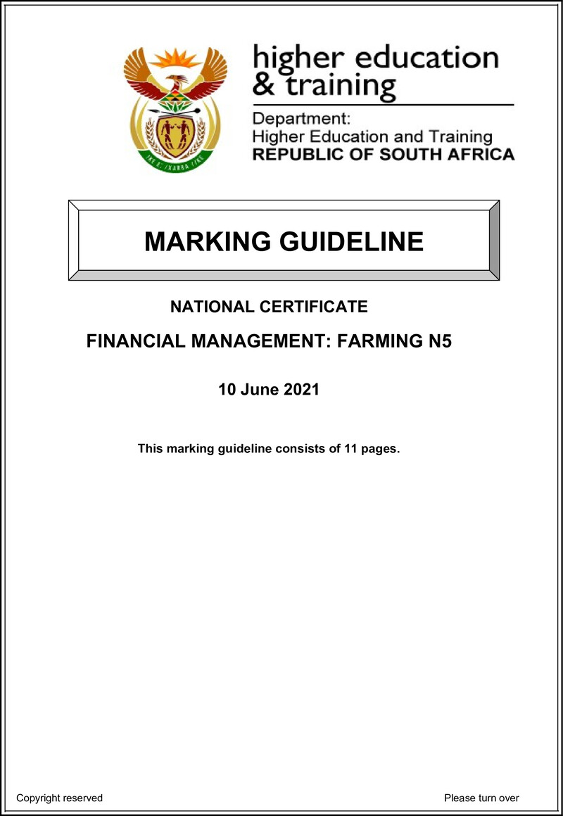 Management Farming N5 June MEMO 2021 preview