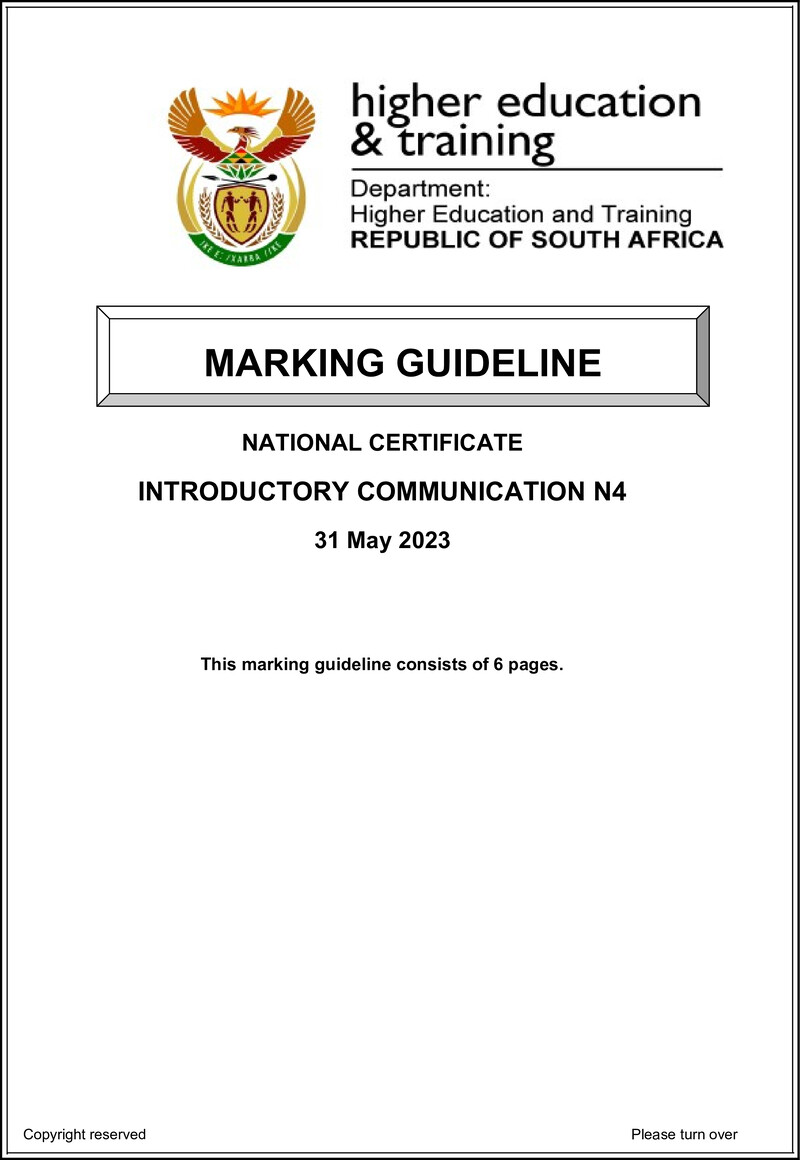 Communication N4 June MEMO 2023 preview