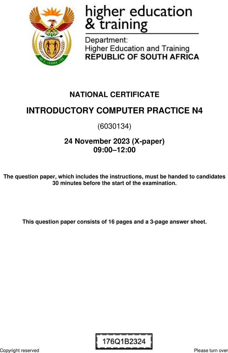 N790 Introductory Computer Practice N4 QP Nov 2023