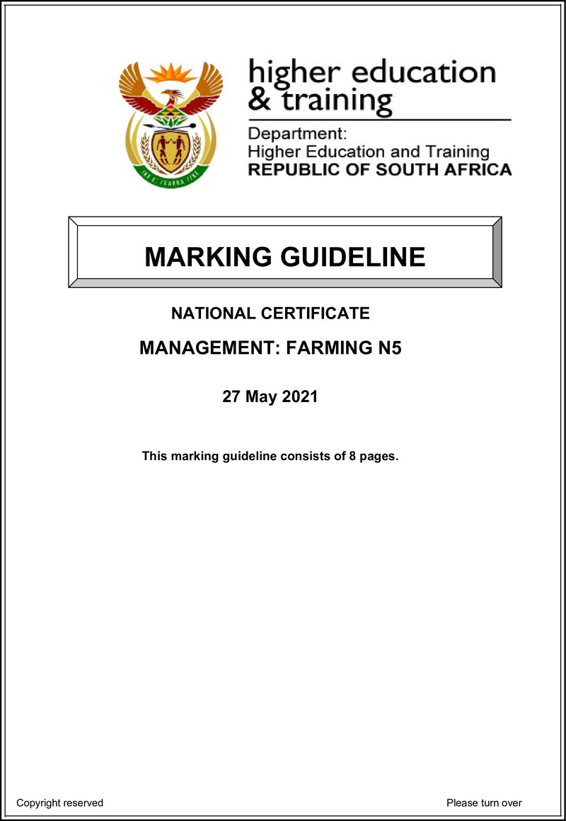 Management Farming N5 Memo June 2021