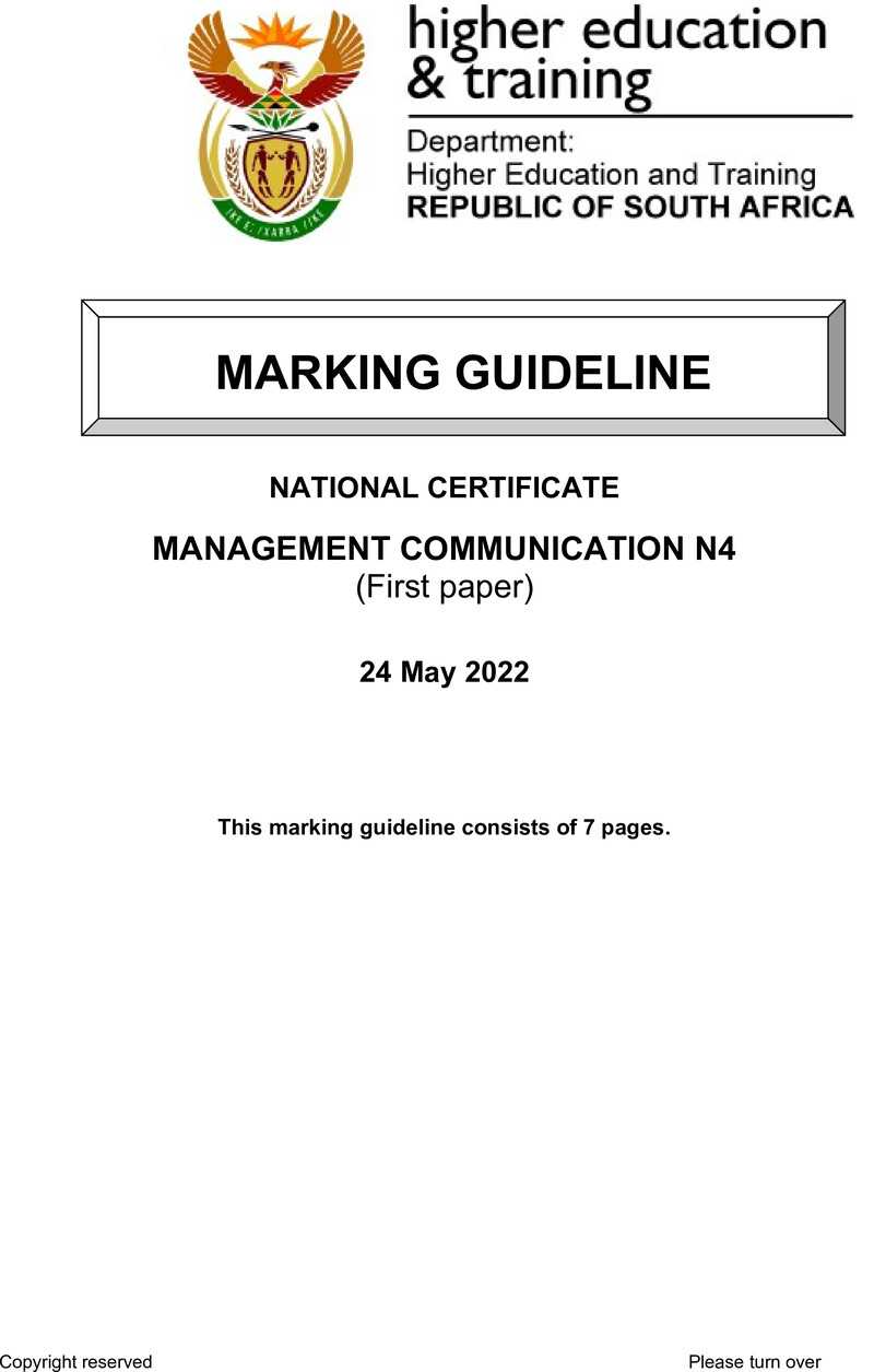 Management Communication N4 P1 Memo June 2022