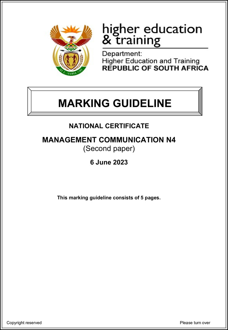 Management Communication N4 P2 Memo June 2023