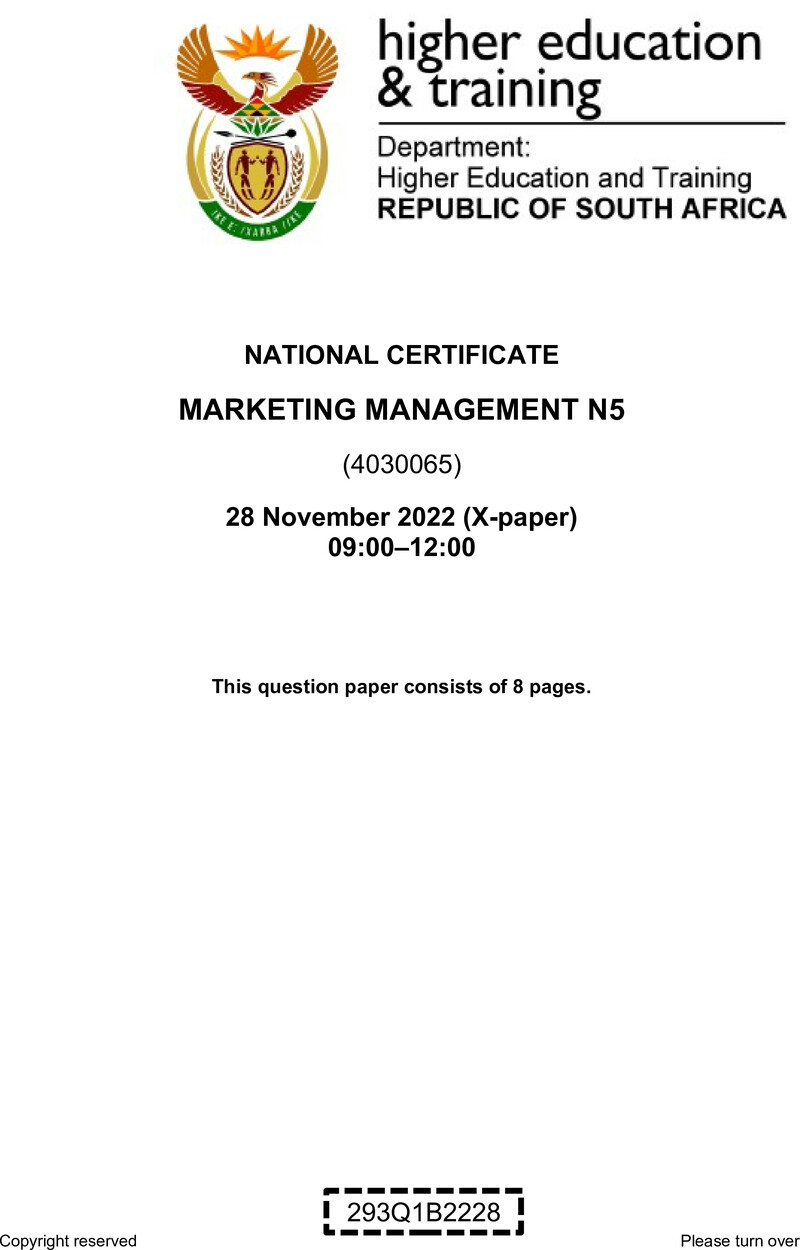 Marketing Management N5 Nov QP 2022 Edited Fopma