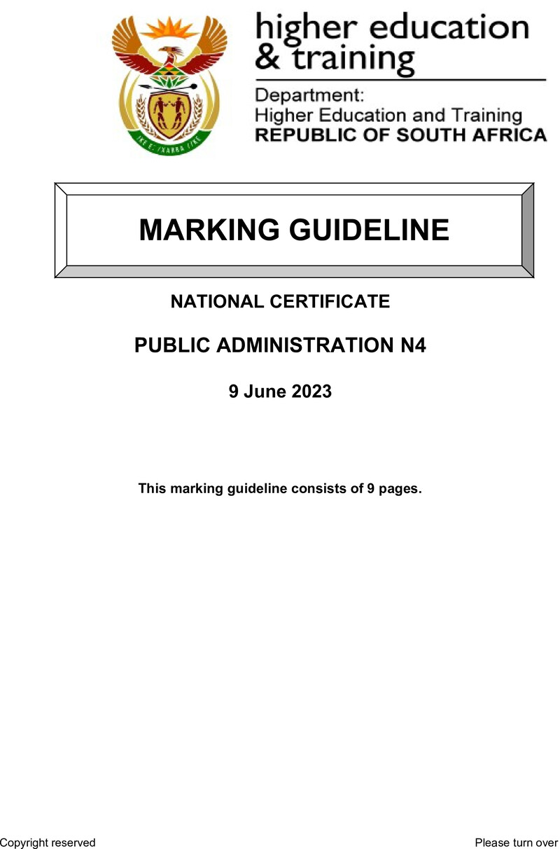 Administration N4 MEMO 2023 Edt preview