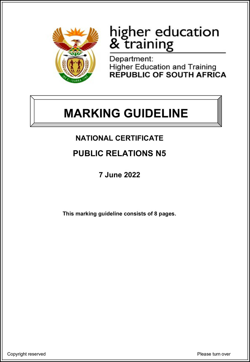 Public Relations N5 Memo June 2022