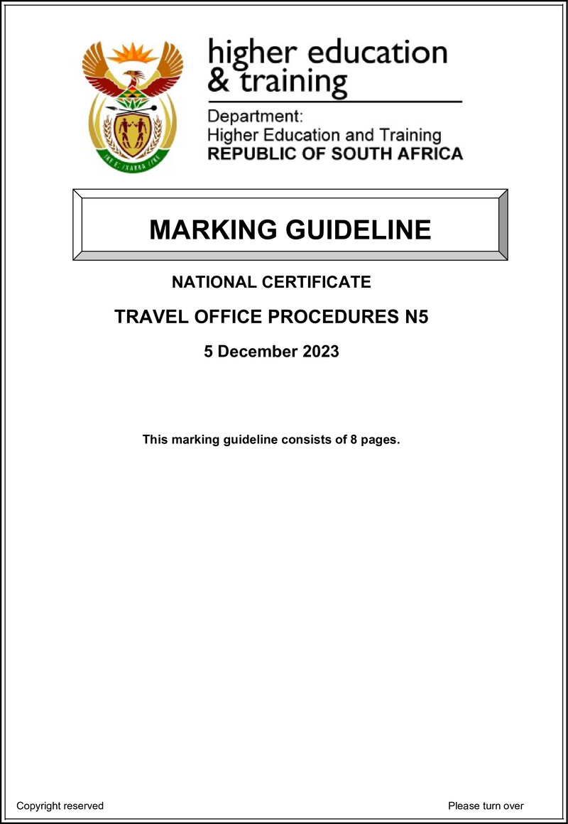 N1570 Travel Office Procedures N5 Memo Nov 2023 Edited