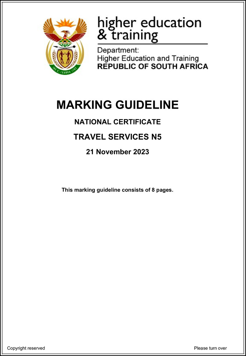 N1600 Travel Services N5 Nov Memo 2023