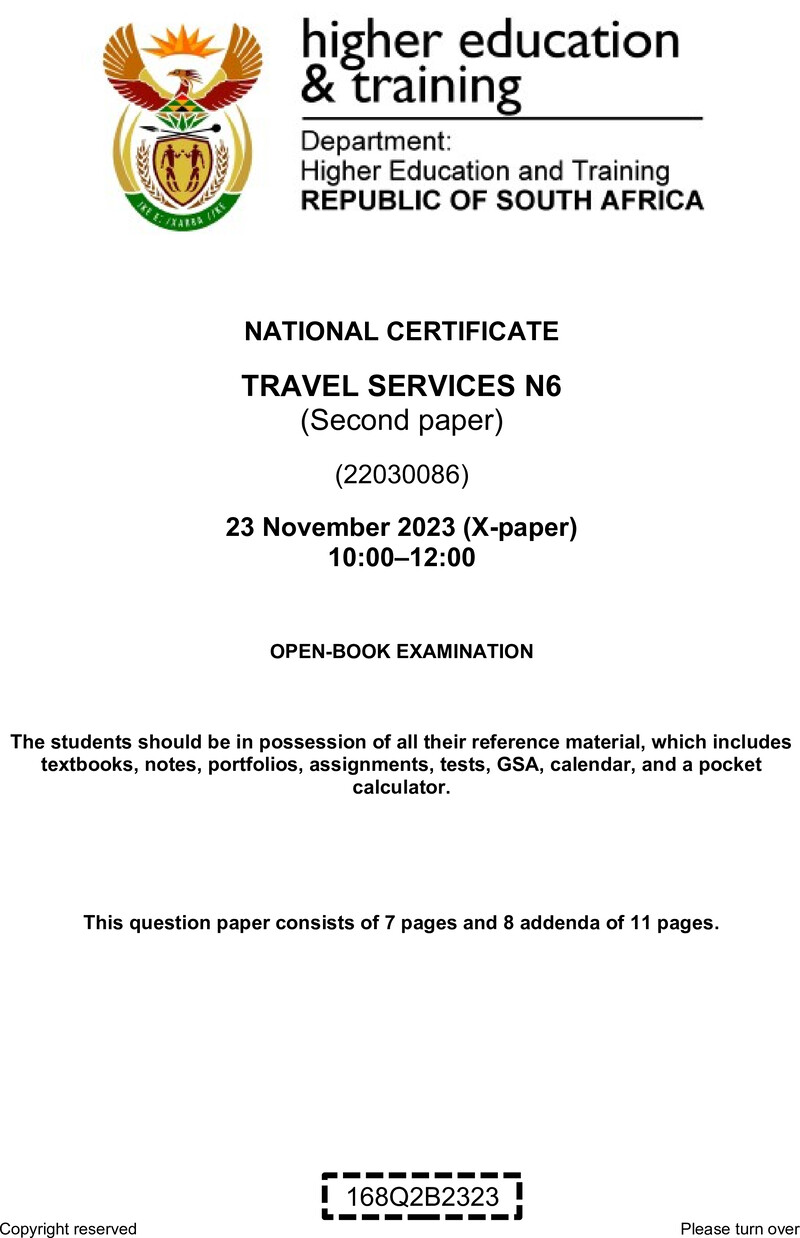 N1610 Travel Services N6 P2 QP Nov 2023 Final Edited Fopma
