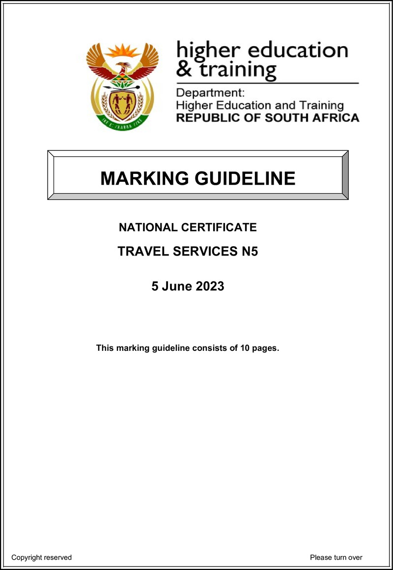 Travel Services N5 Memo June 2023 Edited