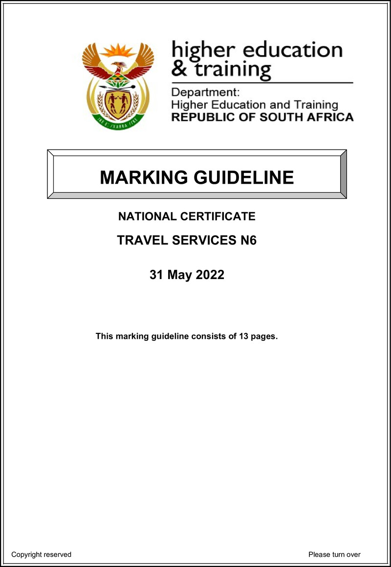 Travel Services N6 Memo June 2022 Edited