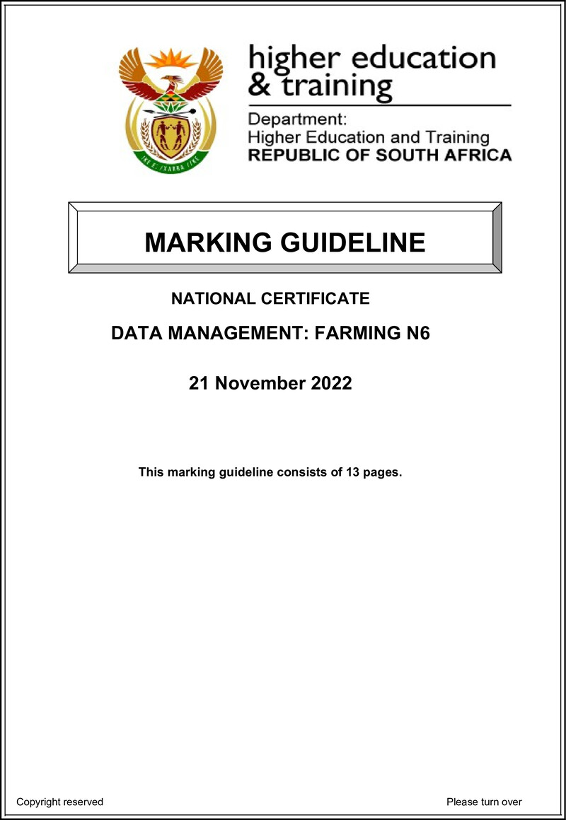 N310 Data Management Farming N6 Nov Memo 2022 Edited