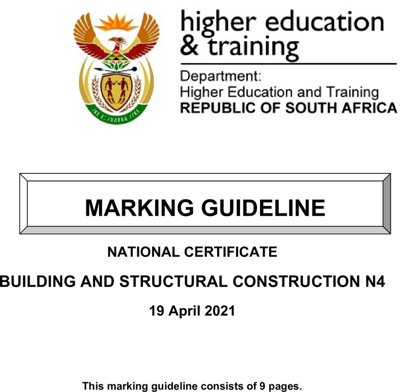 T130 Building And Structural Construction N4 Memo Apr 2021