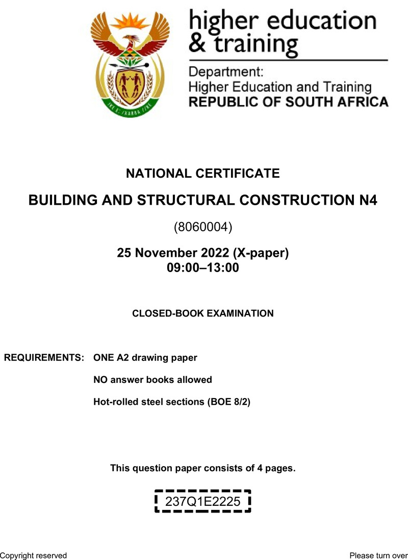 T130 Building And Structural Construction N4 QP Nov 2022 Edited