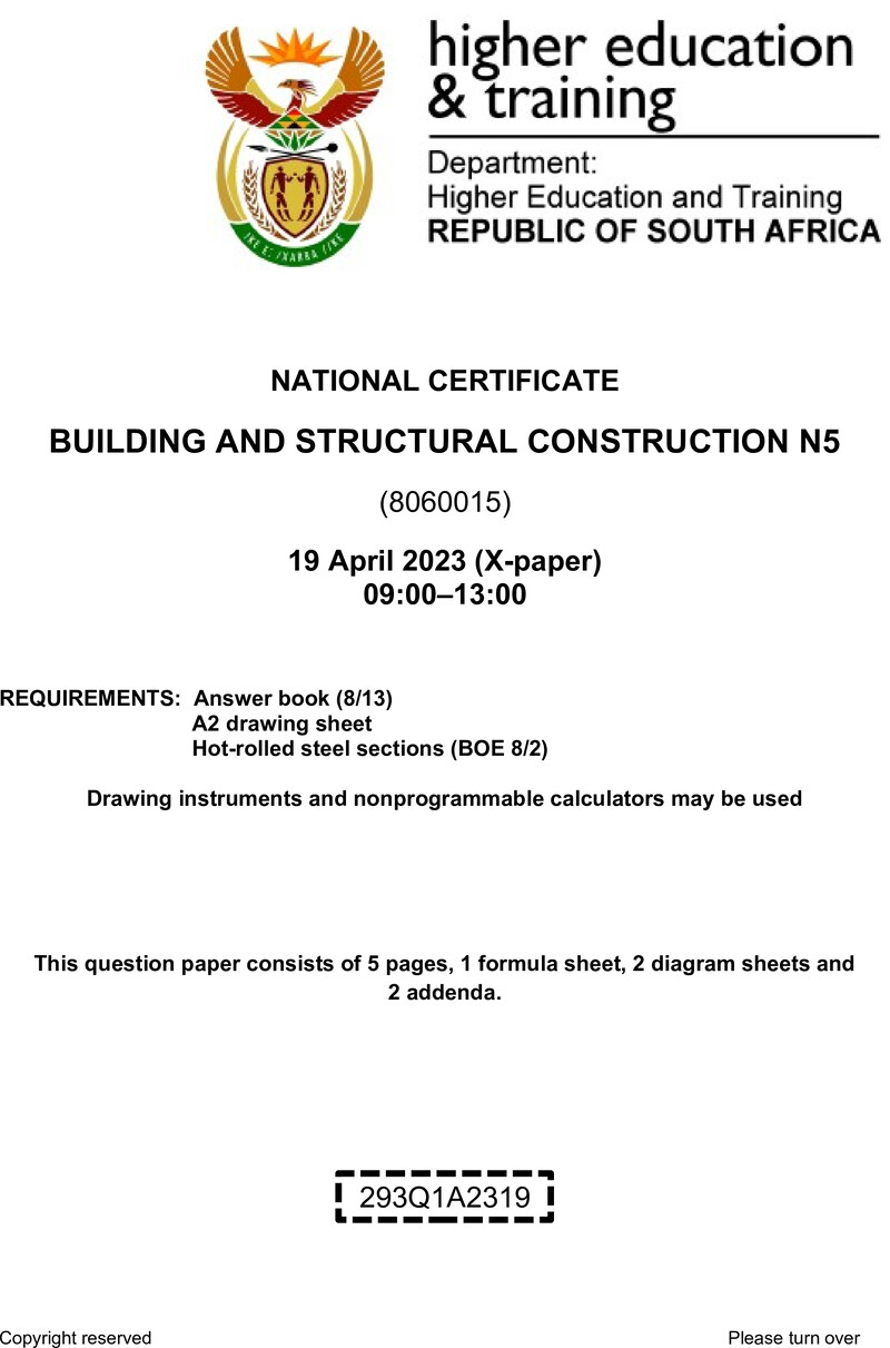 T140 Building And Structural Construction N5 QP April 2023
