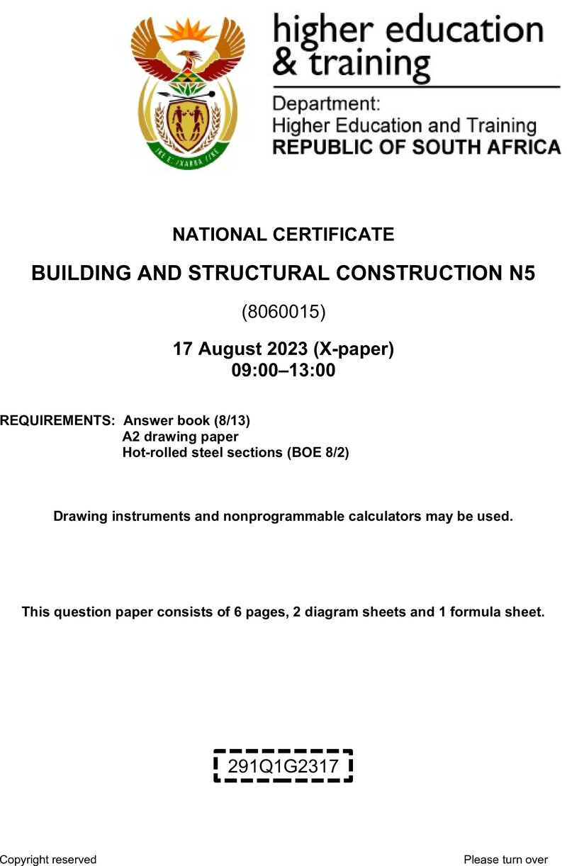 T140 Building And Structural Construction N5 QP Aug 2023 Ed