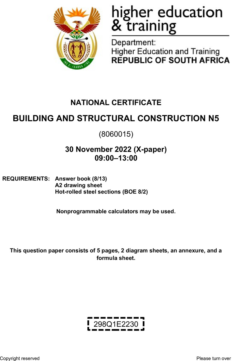 T140 Building And Structural Construction N5 QP Nov 2022 preview