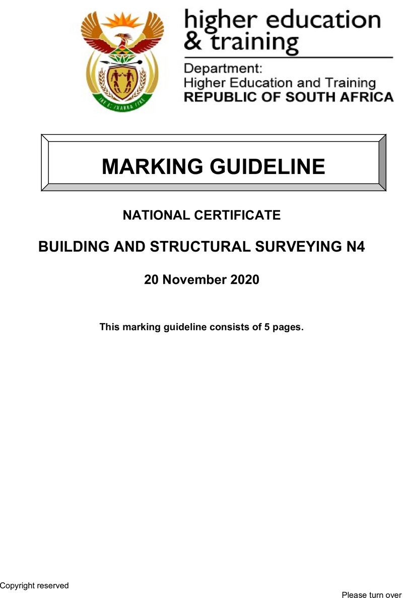 T160 Building And Structural Surveying N4 Mg 2020