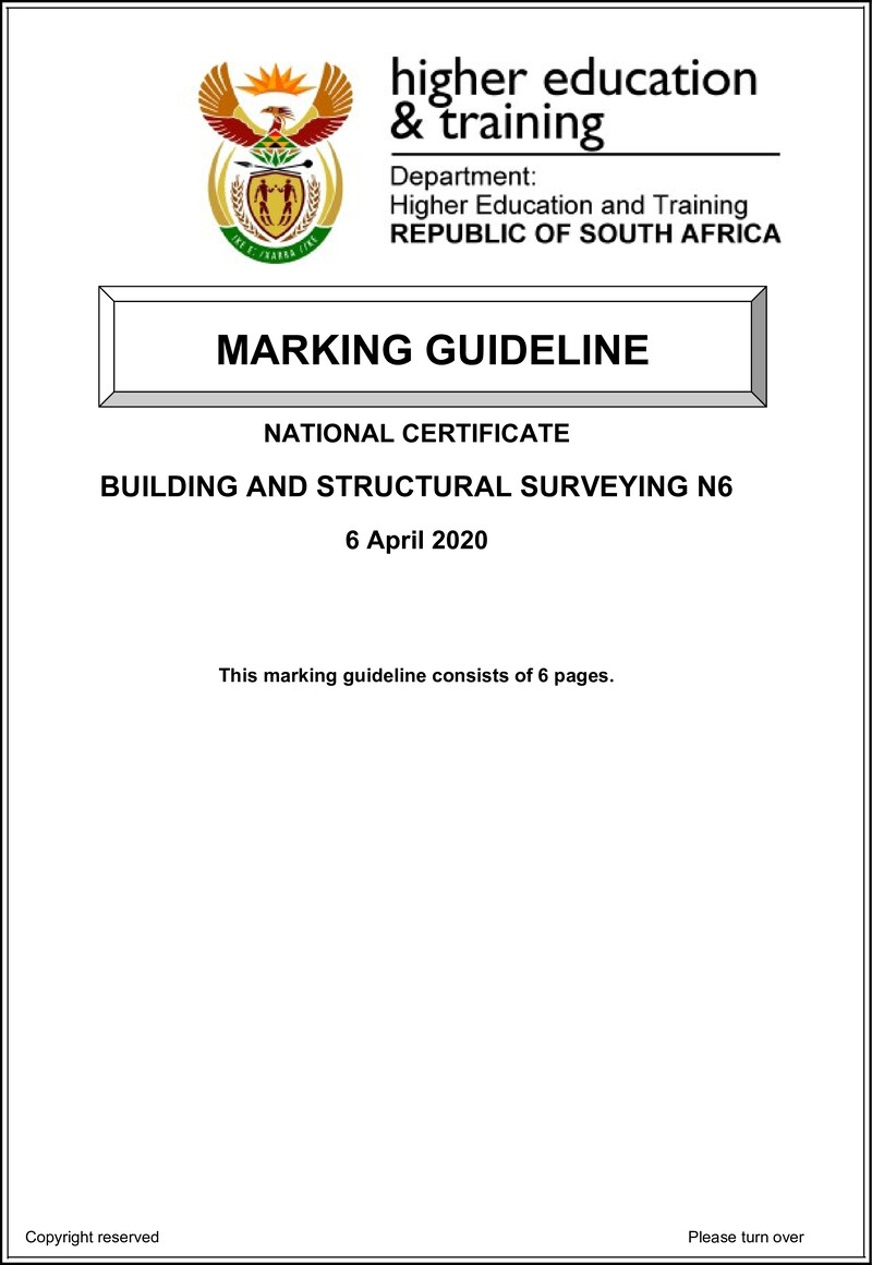 T180 Building And Structural Surveying N6 Memo Apr 2020