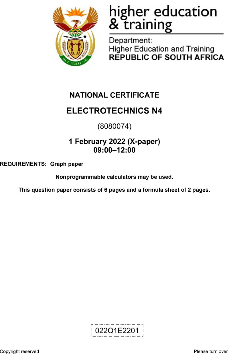 T530 Electrotechnics N4 QP April 2022