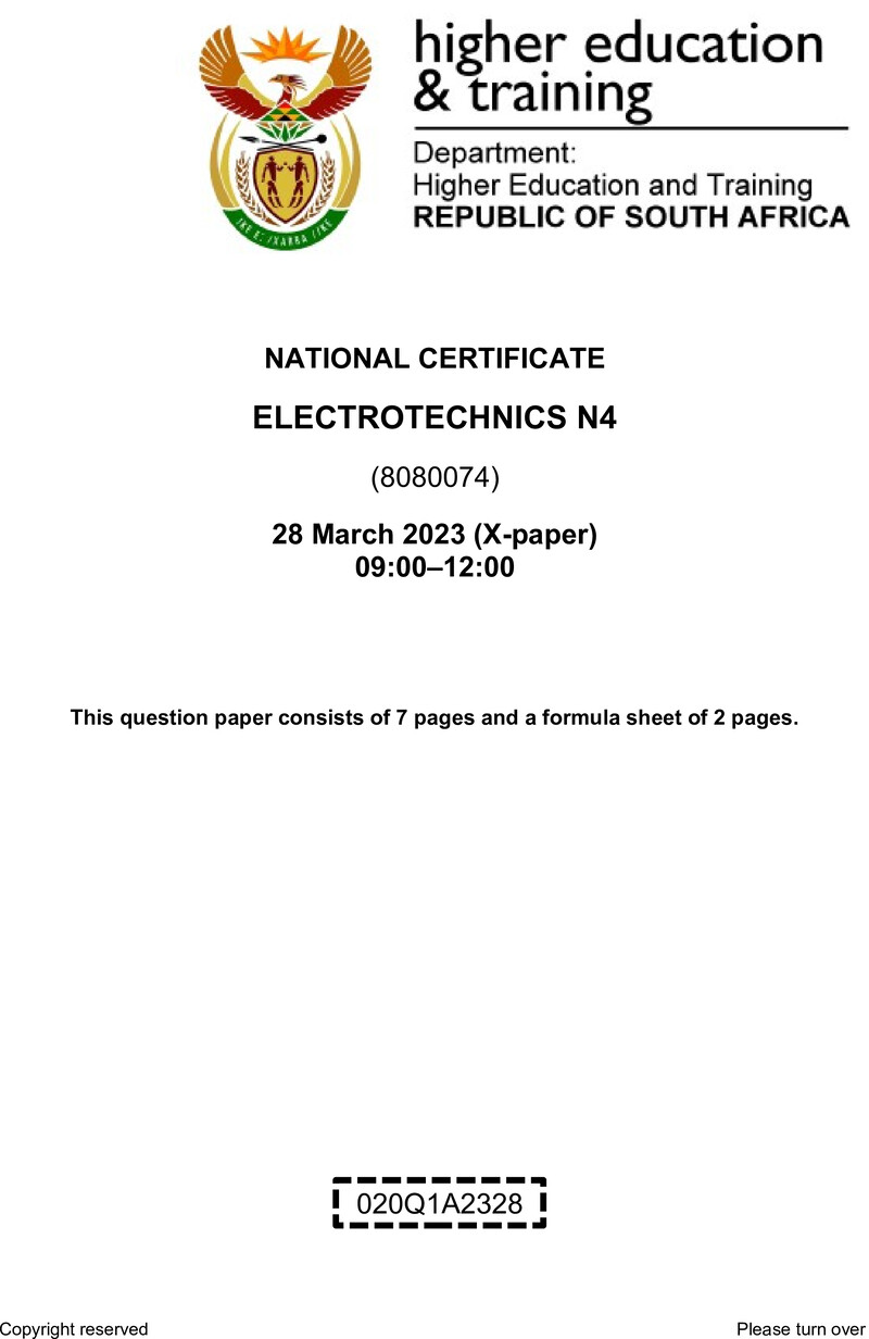 T530 Electrotechnics N4 QP April 2023