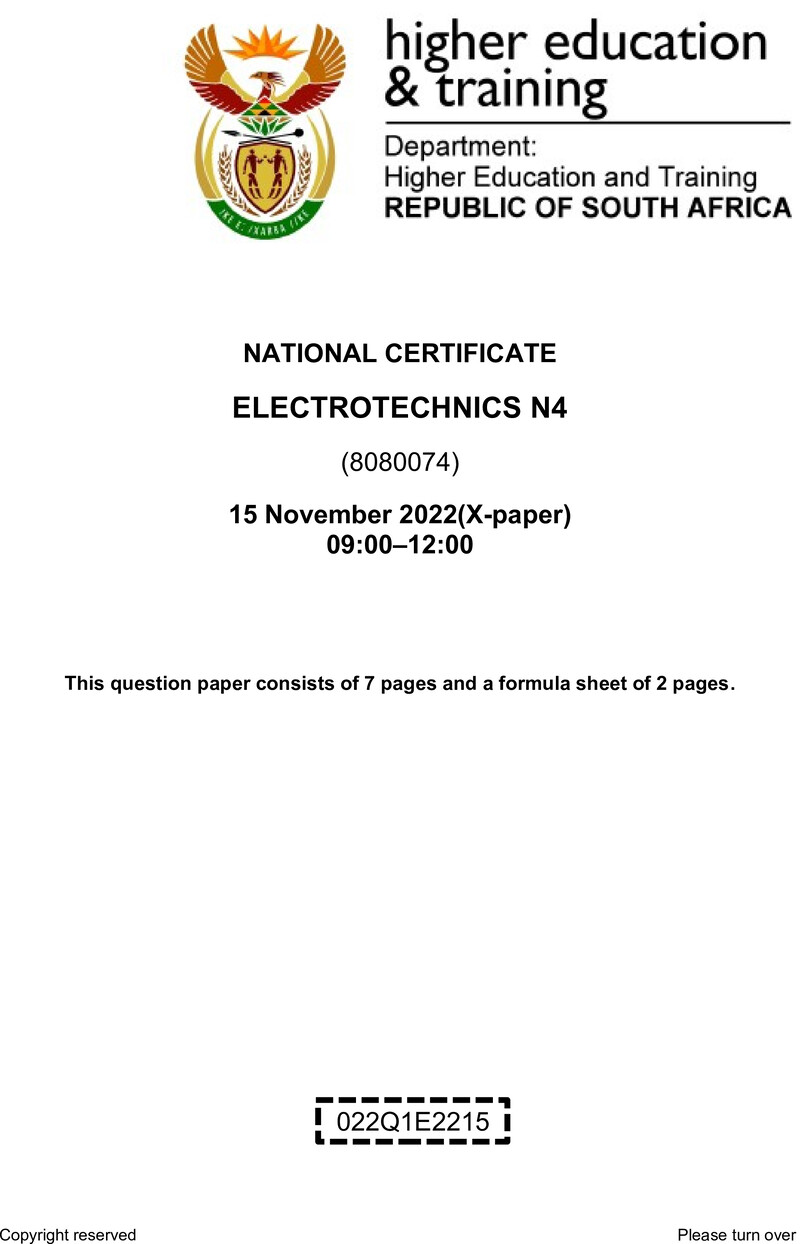 T530 Electrotechnics N4 QP Nov 2022 preview