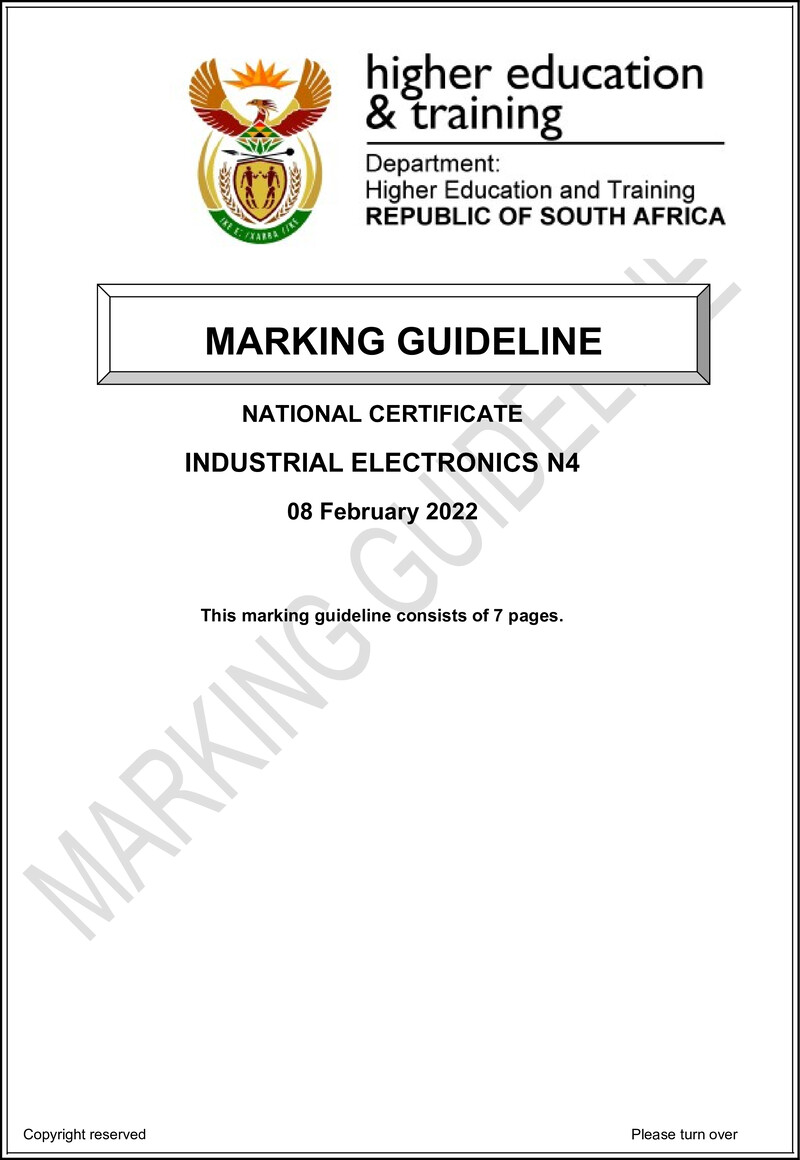 Industrial Electronics N4 Memo Nov 2021