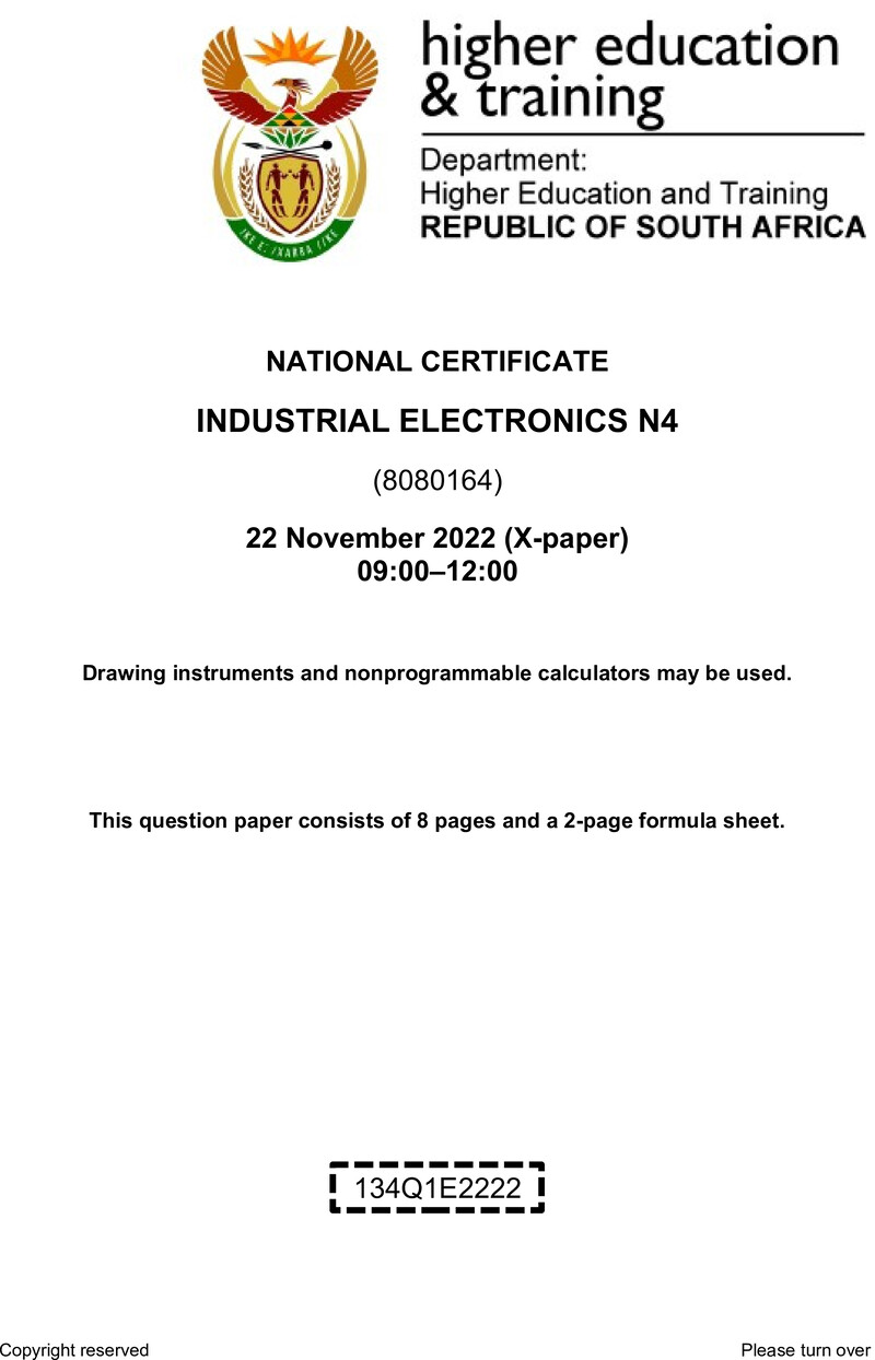 Industrial Electronics N4 QP Nov 2022