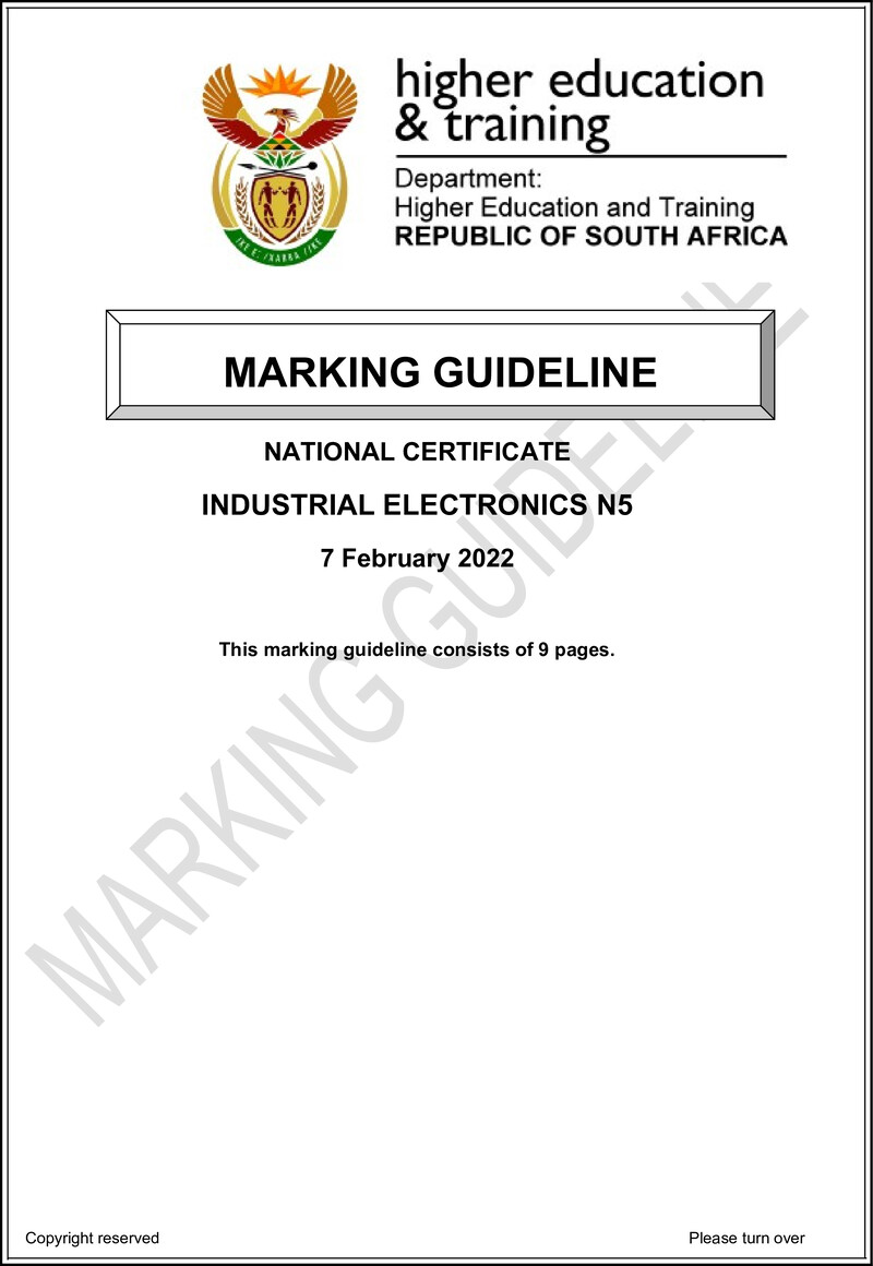 Industrial Electronics N5 Memo Nov 2021