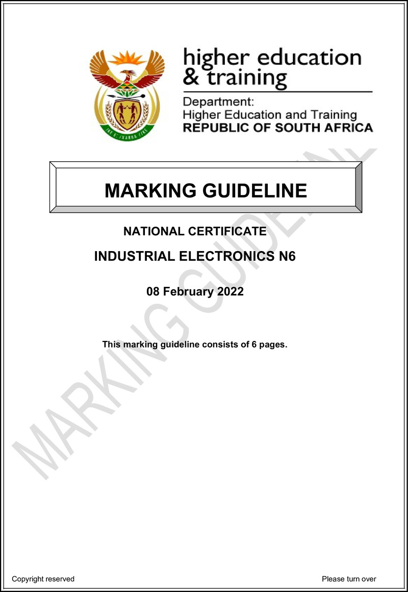 Industrial Electronics N6 Memo Nov 2021
