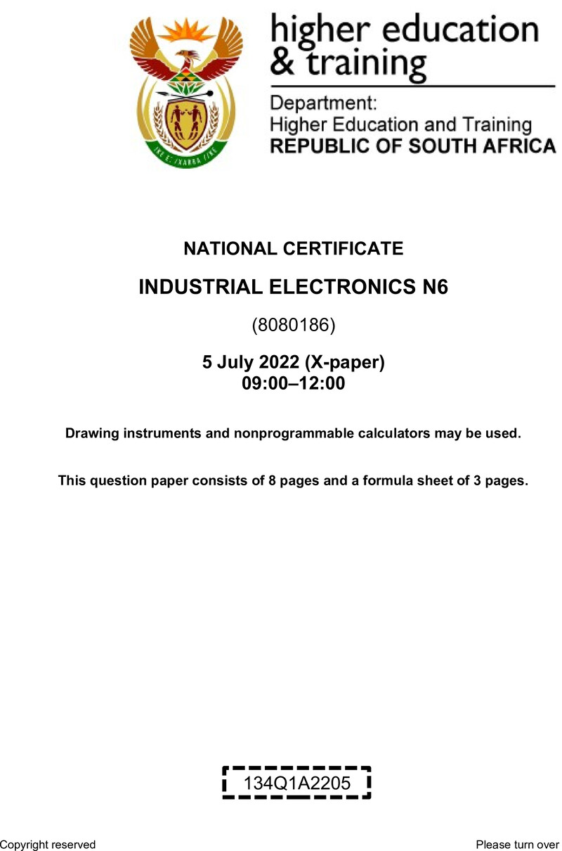Industrial Electronics N6 QP Aug 2022