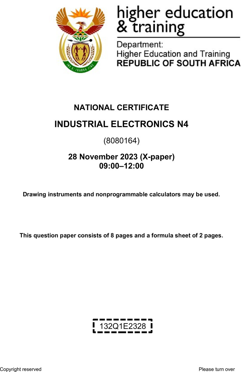 T780 Industrial Electronics N4 Nov QP 2023 Ed