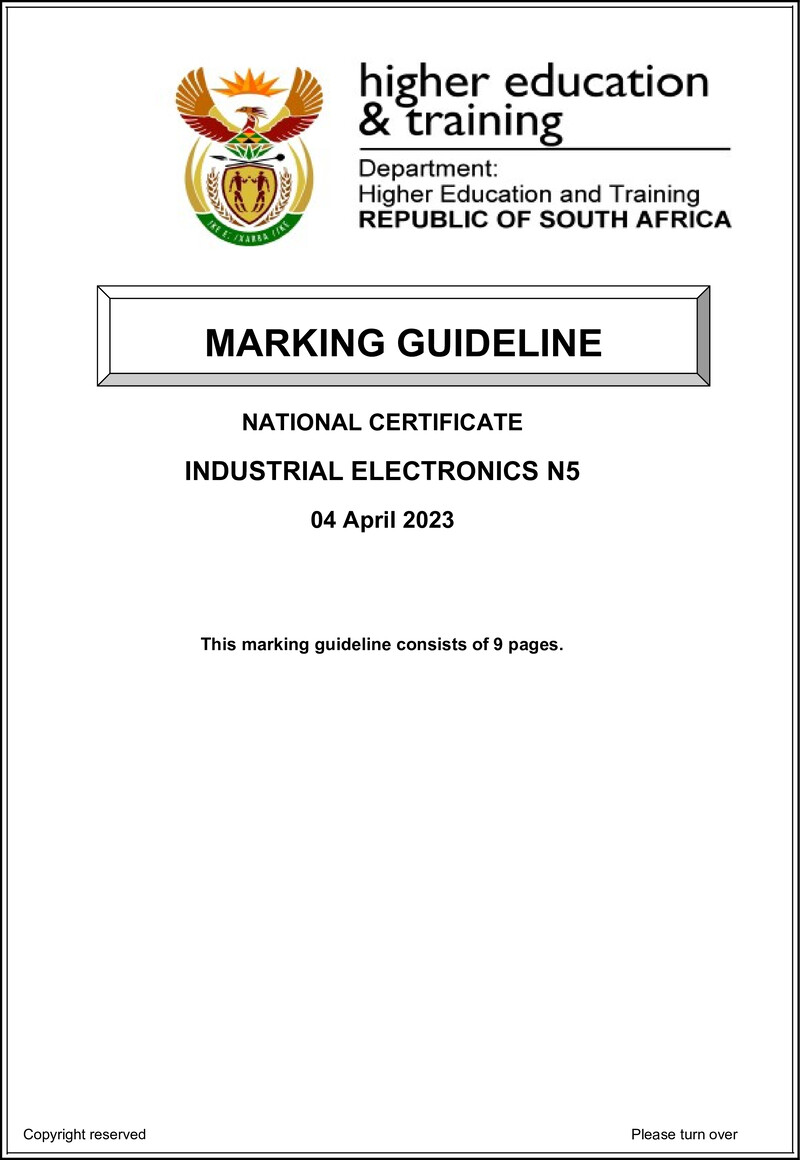 T790 Industrial Electronics N5 Memo April 2023