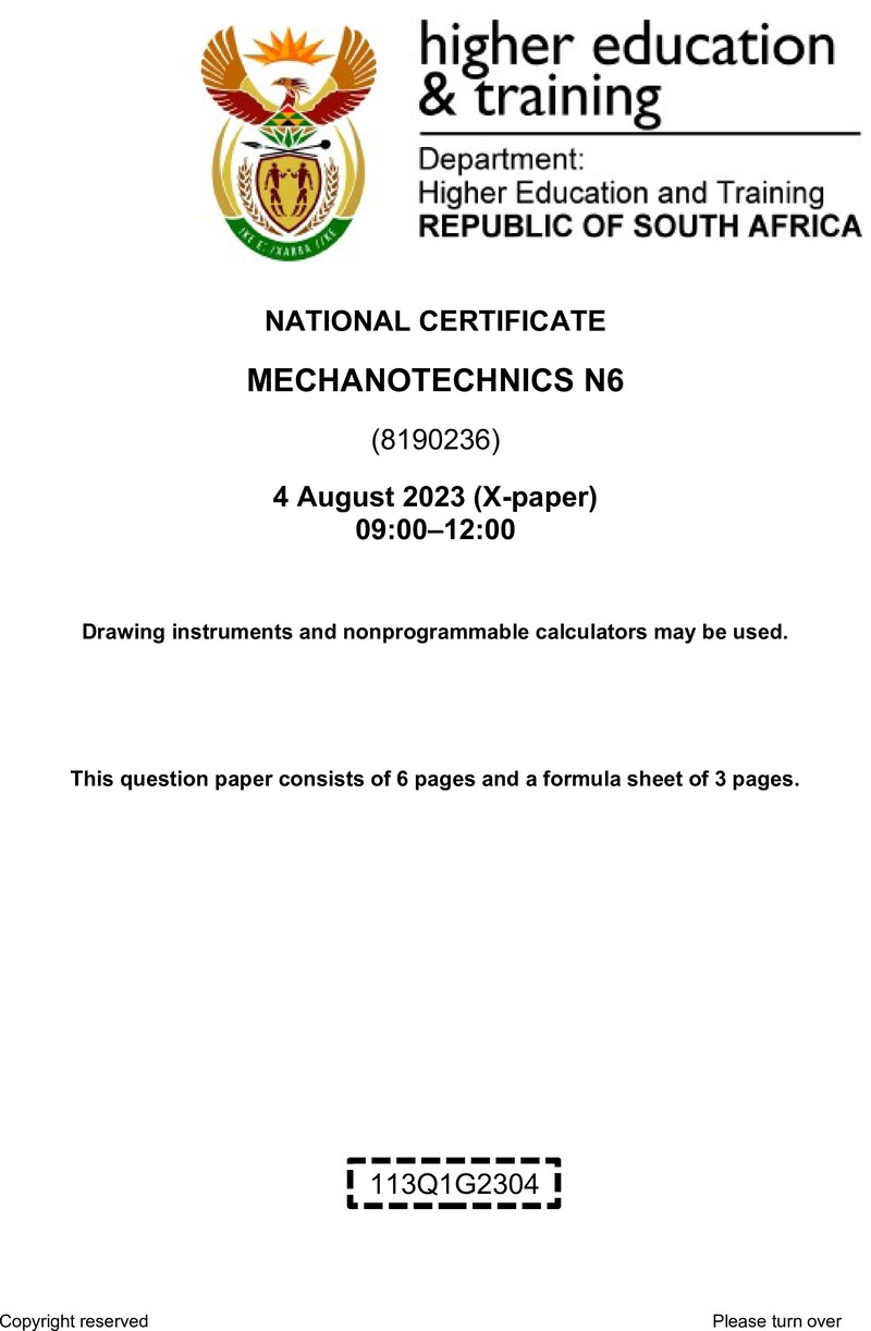 T1120 Mechanotechnics N6 QP Aug 2023 preview