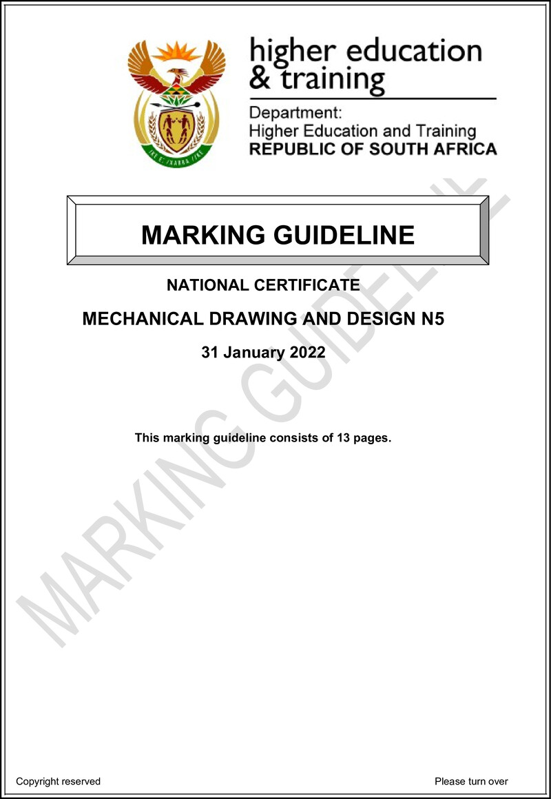Mechanical Drawing And Design N5 Memo Nov 2021