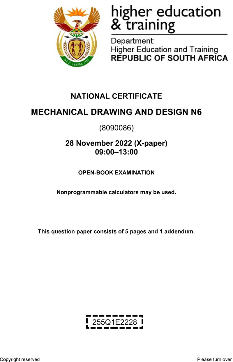 Drawing And Design N6 QP Nov 2022 preview