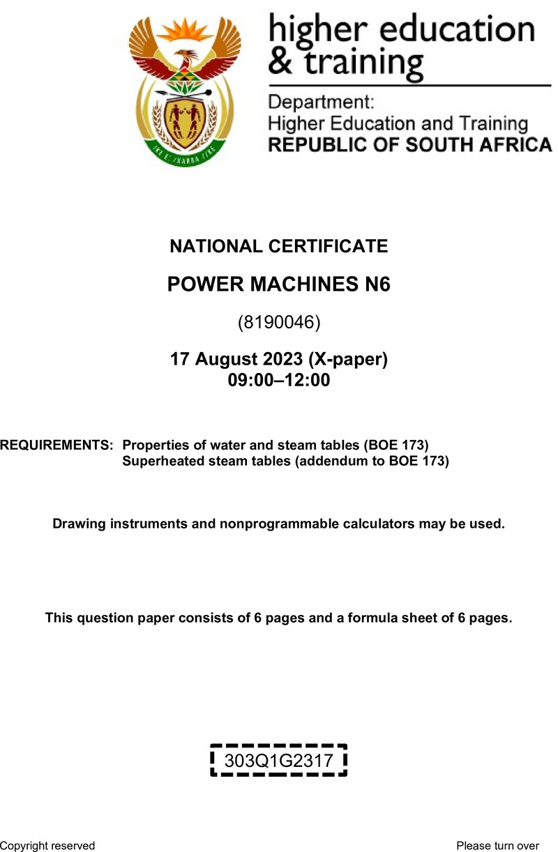 T1400 Power Machines N6 QP Aug 2023 Ed