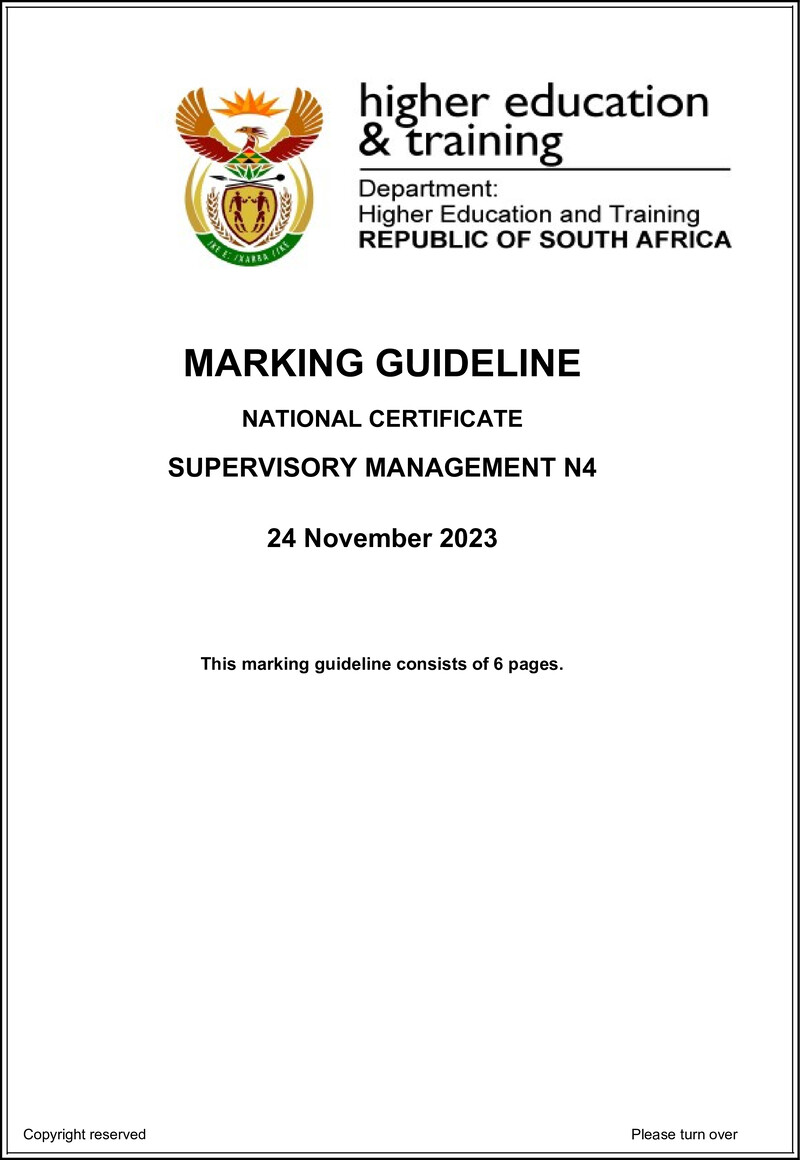 T1690 Supervisory Management N4 Memo Nov 2023