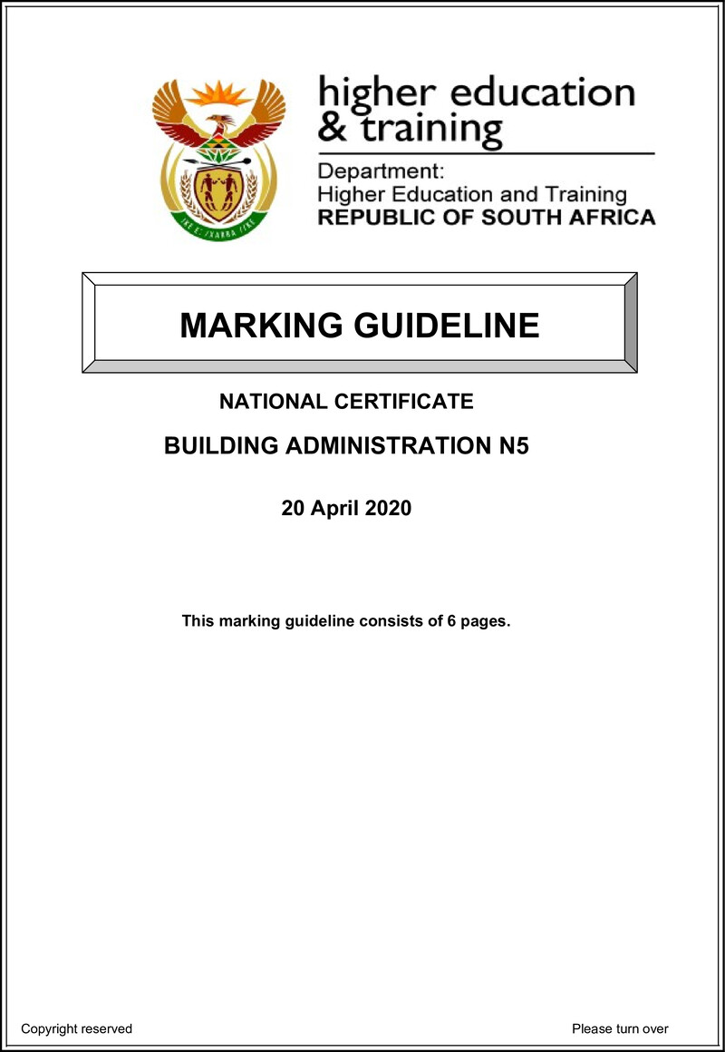 T100 Building Administration N5 Memo Apr 2020