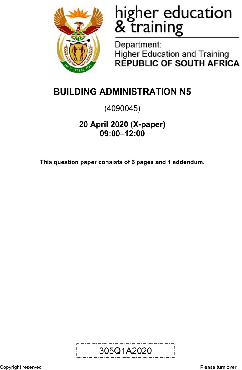 T100 Building Administration N5 QP Apr 2020 preview