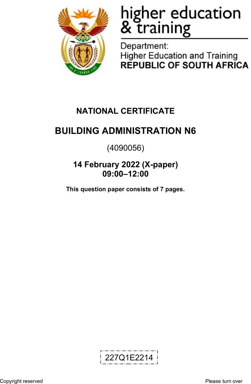 T110 Building Administration N6 QP April 2022 preview