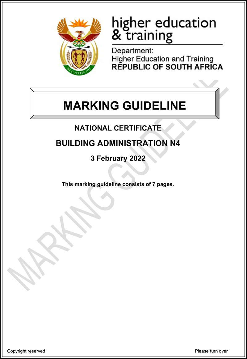 T90 Building Administration N4 MEMO April 2022 preview