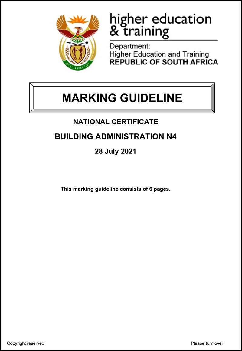 T90 Building Administration N4 MEMO Aug 2021 preview